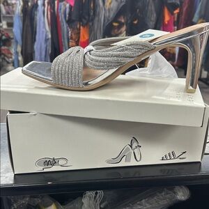 Elegant Silver Women's Heels